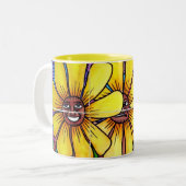 Sun-Blume und Freund-Tasse 1 Zweifarbige Tasse (Vorderseite Links)