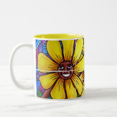 Sun-Blume und Freund-Tasse 1 Zweifarbige Tasse (Links)