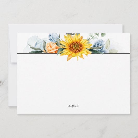 Sun-Blume und -Rose Einladung (Rückseite)