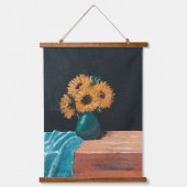 Sun-Blume Wandteppich Mit Holzrahmen (Vorderseite)