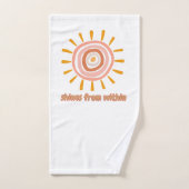 Sun Boho Art: "Shine from within" quote for self-e Badhandtuch Set (Handtuch)