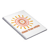 Sun Boho Art: "Shine from within" quote for self-e Notizblock (Rechte Seite)