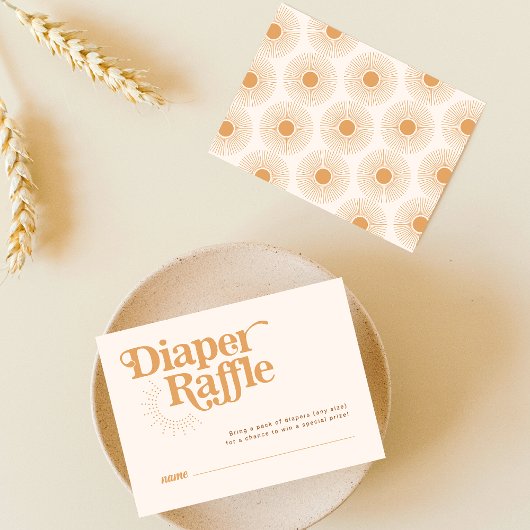 Sun Boho Diaper Raffle Ticket Baby Dusche Begleitkarte