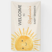 Sun Boho Gender-Neutral Baby Dusche Willkommen Banner (Vertikal)
