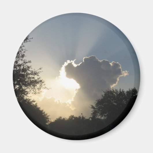 Sun bricht durch WolkenMagnet Magnet (Vorne)