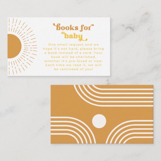 Sun-Bücher für Babybettkarte | Sun Books Card Begleitkarte (Vorne/Hinten)