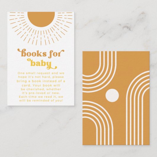 Sun-Bücher für Babybettkarte | Sun Books Card Begleitkarte (Vorne/Hinten)