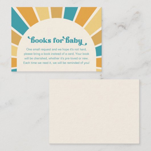 Sun-Bücher für Babykarten | Kinderbücher Begleitkarte (Vorne/Hinten)