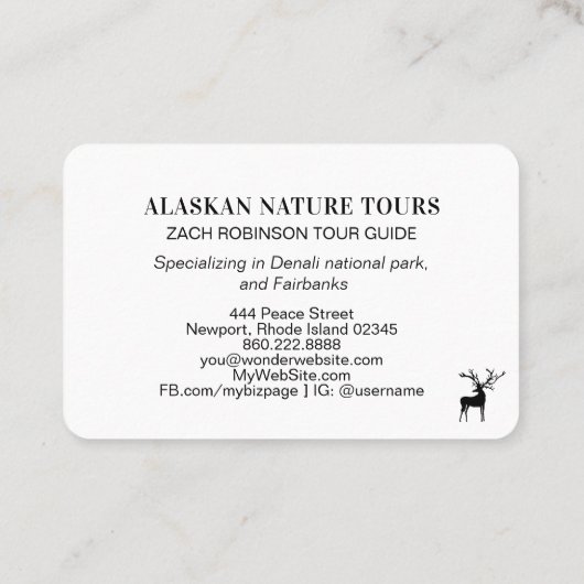 *~* Sun Bühne Buck Antler Deer Mountain Stream Bus Visitenkarte (Rückseite)
