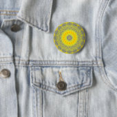 Sun Burst Yellow Abstrakt Mandala Button (Beispiel)