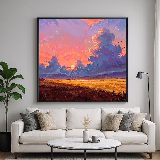 Sun Cast - farbenfroher Landschaftsstil Poster