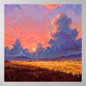 Sun Cast - farbenfroher Landschaftsstil Poster (Vorne)