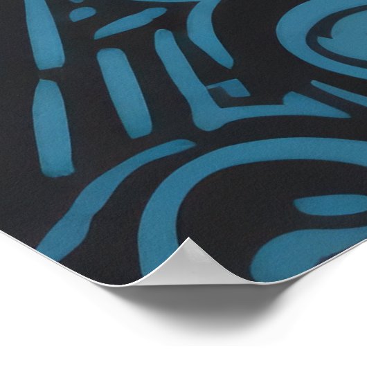 Sun Closeup Water Mosaic - Linocut Print Poster (Ecke)