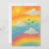 Sun & Clouds Wasserfarben-Regenbogen-Hochzeit Einl Einladung (Rückseite)