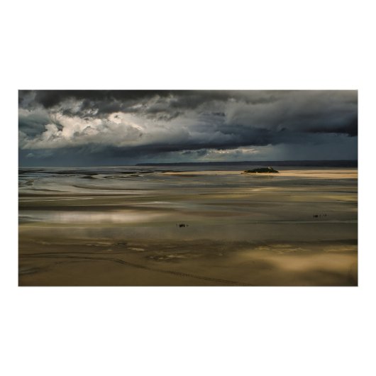 Sun cloudy Beach Farbe Frankreich Mont-Saint-Miche Fotodruck (Vorne)