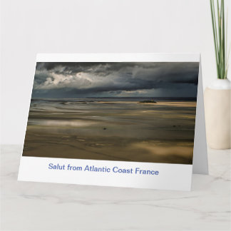 Sun cloudy Beach Farbe Frankreich Mont-Saint-Miche Karte