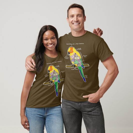 Sun Conure Funny Parrot - Anatomie einer Sonne T-Shirt (Unisex)