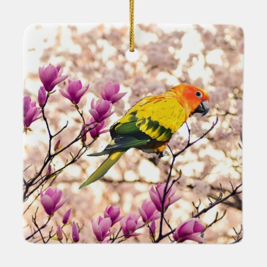 Sun Conure Keramikornament (Rückseite)
