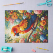 Sun Conure Parrot farbenfrohe Blume Decoupage Seidenpapier (Basteln)