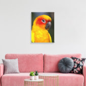 Sun Conure Parrot Wrapped Canvas Leinwanddruck (Insitu (Wohnzimmer))