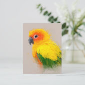 Sun Conure Portrait 001 Postkarte (Stehend Vorderseite)