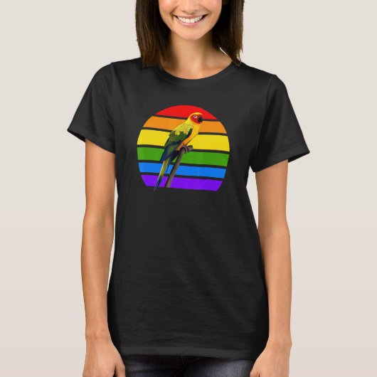 Sun Conure Rainbow Bird Birdwatcher Diversity Bird T-Shirt (Vorderseite)