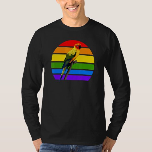 Sun Conure Rainbow Bird Birdwatcher Diversity Bird T-Shirt (Vorderseite)