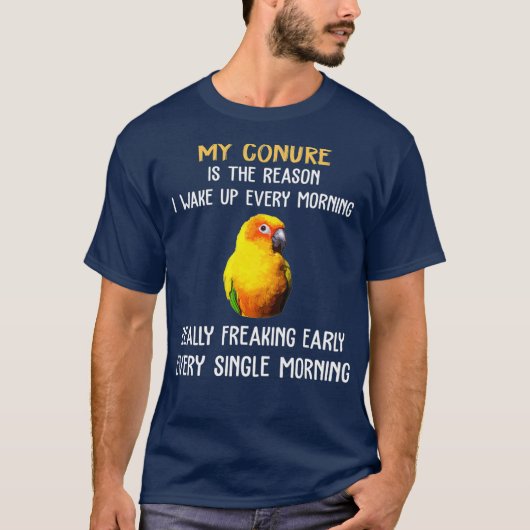 Sun Conure Shirt Grund Weckte früh aufrecht (Vorderseite)