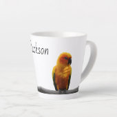 Sun Conure Wildlife Art Personalisiert Name Tier Milchtasse (Rechte Ecke)
