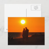 Sun Couple Silhouette Liebe Sanibel Sunset Postcar Postkarte (Vorne/Hinten)