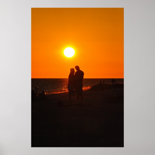 Sun Couple Silhouette Liebe Sanibel Sunset Poster (Vorne)