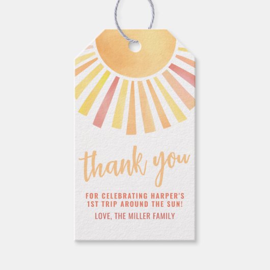 Sun danke Ihnen Geschenkanhänger (Vorderseite)