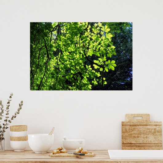 Sun Dappled Horse Kastanien Blätter Poster (Küche)