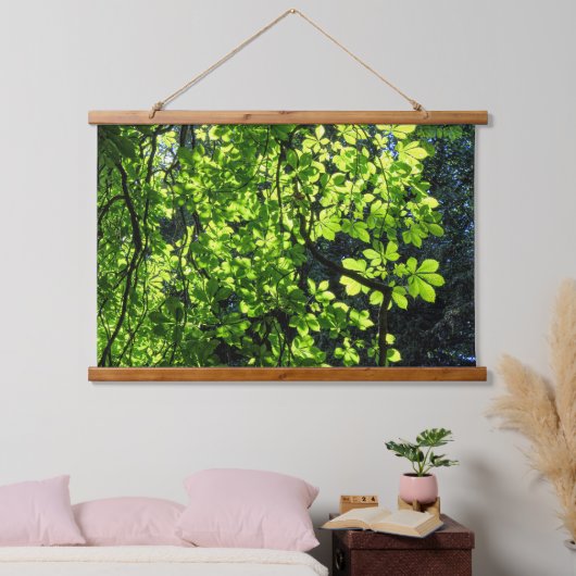 Sun Dappled Horse Kastanien Blätter Wandteppich Mit Holzrahmen (Schlafzimmer)