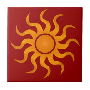 Sun Dark Red Tile - Klein Fliese