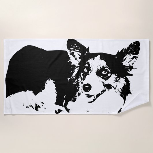 Sun-Day Corgi Mood Strandtuch (Vorderseite)