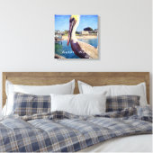 Sun Day Niedlich Ocean Beach Pier Pelican Bird Fot Leinwanddruck (Insitu (Schlafzimmer))