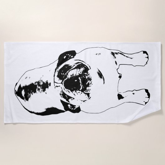 Sun Deck Bulldog Bold Strandtuch (Vorderseite)