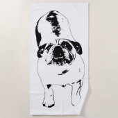 Sun Deck Bulldog Bold Strandtuch (Vorderseite)