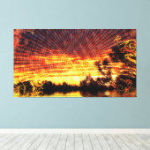 Sun Deco Sunset Fantasy Art Wrapped Canvas Leinwanddruck (Insitu (Holzboden))