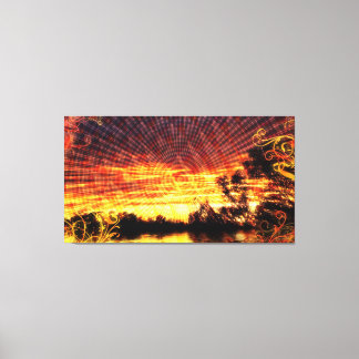 Sun Deco Sunset Fantasy Art Wrapped Canvas Leinwanddruck