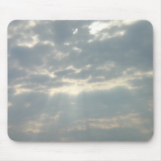 Sun, der durch Wolken Mousepad scheint (Vorne)