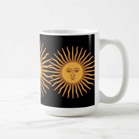 Sun des Mai-Inka-Symbol-Goldes Sun stellen Kaffeetasse (Rechts)