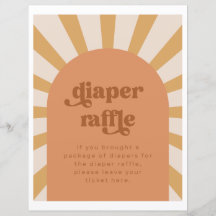 Sun Diaper Raffle Sign | Gold Sun Baby Dusche
