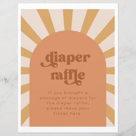 Sun Diaper Raffle Sign | Gold Sun Baby Dusche