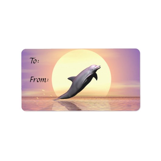 Sun Dolphin-Geschenkmarke Adressaufkleber (Vorne)