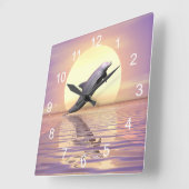 Sun Dolphin Quadratische Wanduhr (Winkel)
