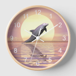 Sun Dolphin Quadratische Wanduhr