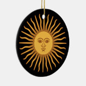 Sun Doppelseitige Ornament-Runde Keramik Ornament (Rechts)