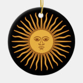 Sun Doppelseitige Ornament-Runde Keramik Ornament (Vorne)
